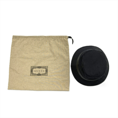 GUCCI Bucket Hat Hat GG Canvas 576587 Black L Fedora Hat GG