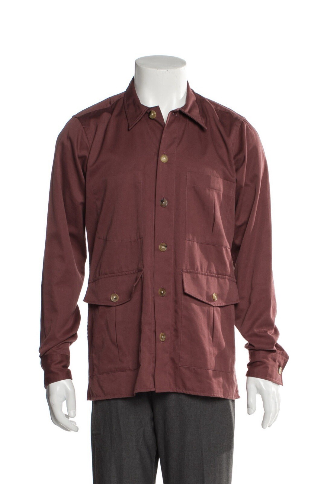 Drake’s London - Maroon Cotton Over-shirt (Size Small, Men’s)