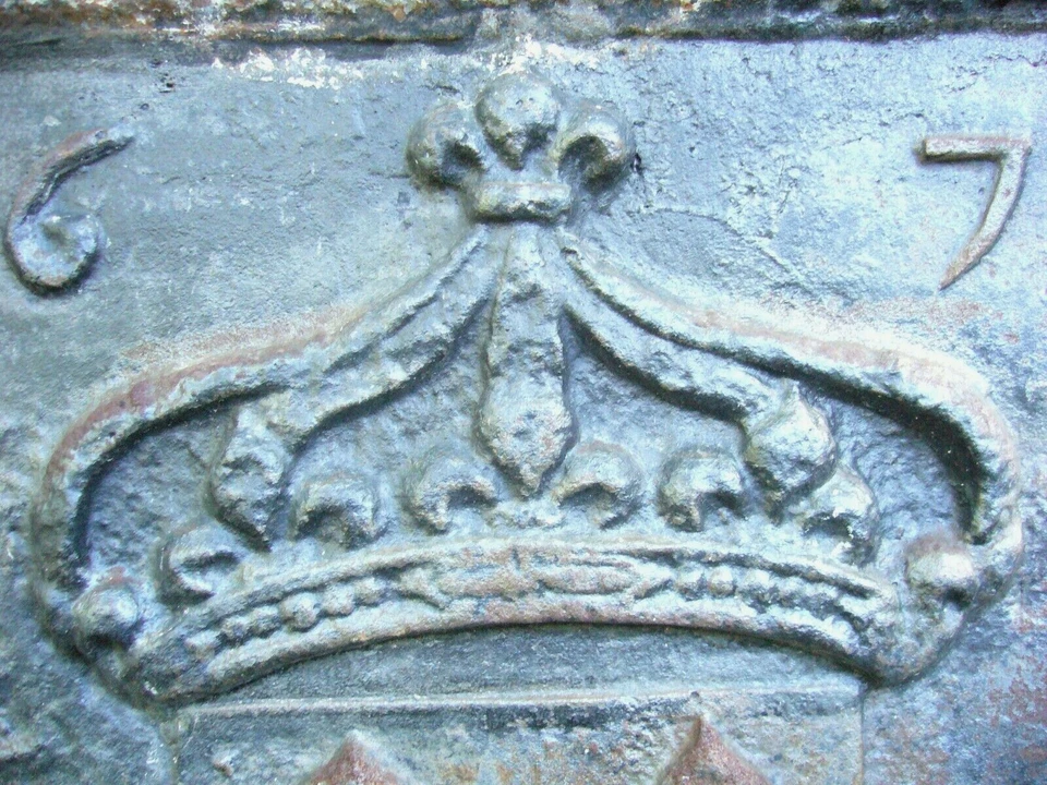 Plaque Cheminée en Fonte XVIIe Armoiries Des Rois de France 1675 Fleur de Lys - Photo 3/4