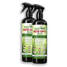 MITE-OFF 2 X 500ML FLEA Spray Natural Large ALL Mites - 7 Days Residual Killing