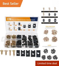 170-Piece Automotive U-Clip and Screw Assortment Kit – 9 Sizes for Your Vehicle