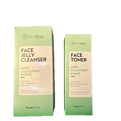 SKIN BLISS FACE JELLY CLEANSER & Face Toner With Cucumber Scent
