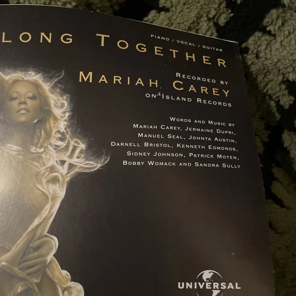 Vintage Mariah Carey WE BELONG TOGETHER Piano Vocal Guitar Tablature 2005 Tabs - Image 4 of 4