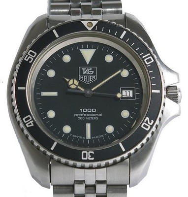 TAG HEUER Professional 200m Quartz Black Dial SS Bracelet