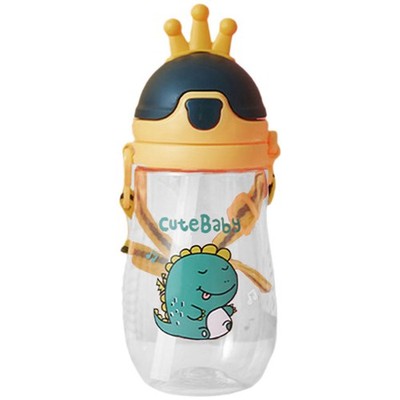 Tragbare Kinderwasserflasche Silikonwassertrinkflaschen mit Stroh für Zuhause