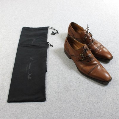 Massimo Dutti Shoes Mens 11 Brown Leather Oxford Buckle Heritage Quiet Luxury