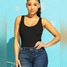 NWT bodysuit Ribbed Black womens size small