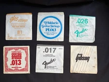 Guitar Strings Lot of 6 Mixed Vintage Gibson Fender GHS Ernie Ball D”Addario