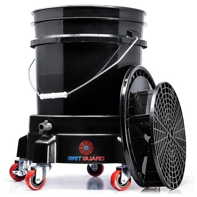 Wash Bucket 19 L schwarz + Schmutzsieb + Deckel + Eimerwagen Zubehör Autowäsche