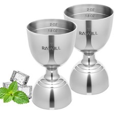 Jigger For Bartending, 2 PCS Double Shot Measuring Cup Premium 304 Stainless ...