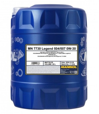 MANNOL Legend 504/507 0W-30 20L Motoröl für AUDI