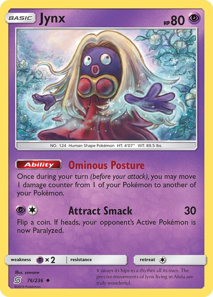Jynx SM - Unified Minds 76/236 NM English Pokemon Card