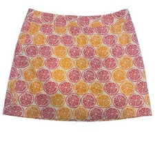 Vineyard Vines Women s Citrus Orange Grapefruit Zip Up Mini Skirt Size 10
