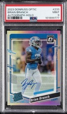 2023 PANINI DONRUSS OPTIC AUTO-HOLO #233 BRIAN BRANCH 88/150 PSA 9