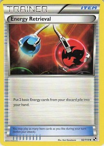 Energy Retrieval 92/114 Black & White Base Set Uncommon