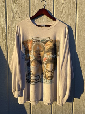 #ad Vintage 2000s Powerhouse Busta Rhymes Nas Ja Rule Ashanti Rap White Long Sleeve $250.00
