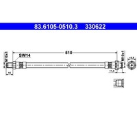 ATE Bremsschlauch Hinten Passend FüR Mercedes Sprinter | 83.6105-0510.3