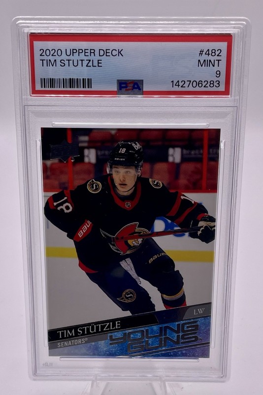 2020-21 Upper Deck Tim Stutzle Young Guns PSA 9 #482 Ottawa Senators RC