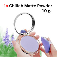 1x Matte Powder CHILLAB Lavender with Puff Oil Control Pore Blurring Colorless
