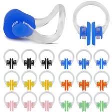Silicone Nose Clips 18 PCS Swimming Plugs Waterproof Protector Kids Adults