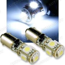 2x White LED Parking Light Bulbs BA9s Error Free