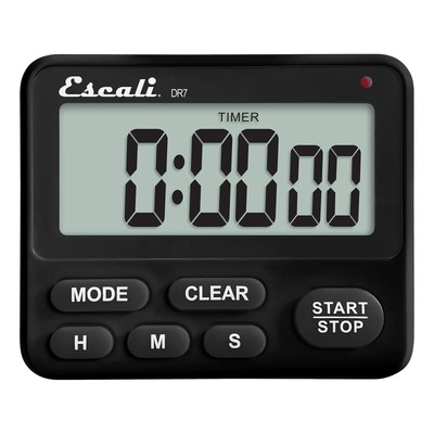 Escali Extra Loud Display Digital Kitchen Timer with Clock Mode, Re... Fast Ship