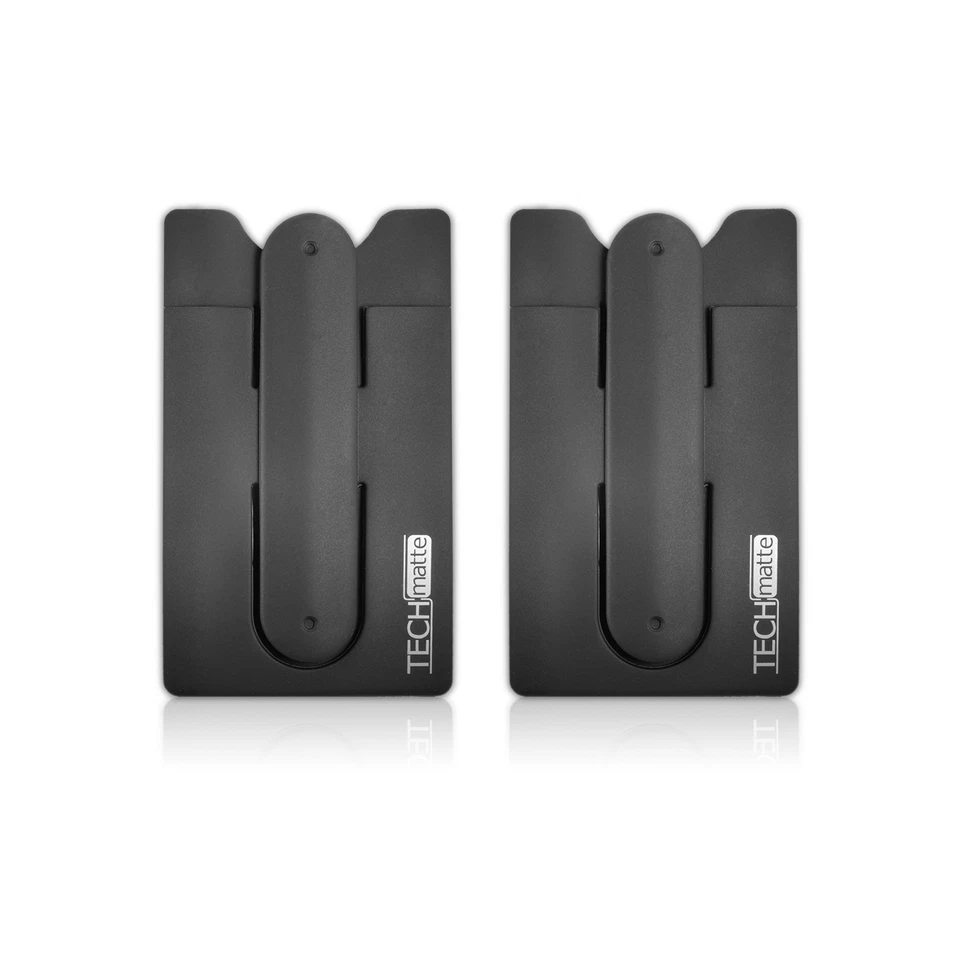 TechMatte Stick on Wallet Credit Card Holder/Money Clip/Phone Stand (2 Pack) - Image 2 of 4