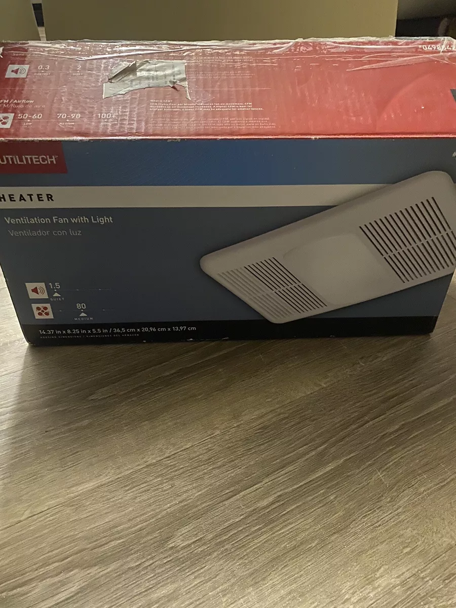 Utilitech Ventilation Fan Heater Model 0498842 1.5 Sone 80 CFM eBay