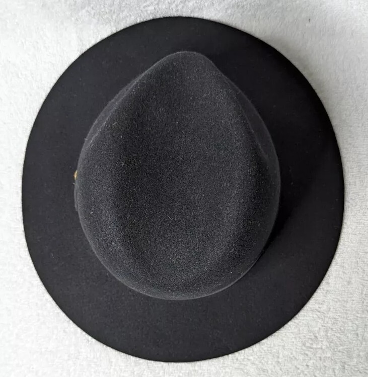 RAG & BONE Black Felted Fedora Hat 100% Wool Size Medium  display picture 2