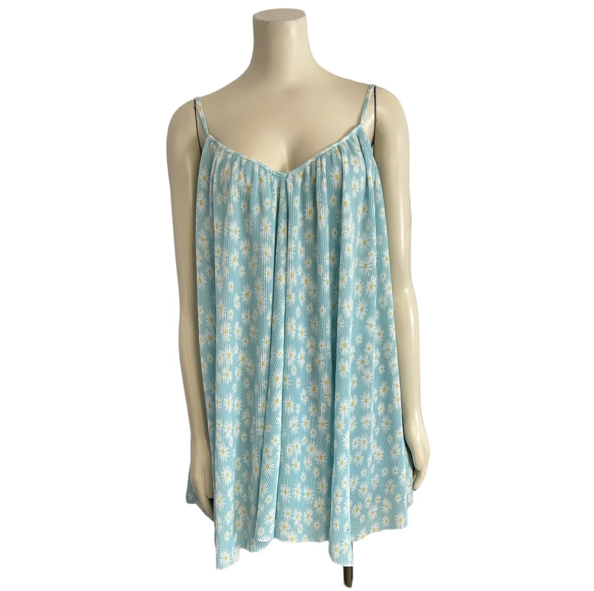 Zara Daisy Flower Loose Flowy Mini Dress Womens Small Blue Yellow