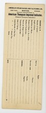 American Steam Gauge and Value Mfg.Co American Thompson Improved Indicator paper