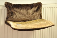 Katzen HeizköRperliege Heizungsliege HäNgeliege Liegemulde Beige Braun 50X30 Cm