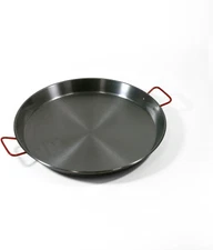 20-Inch Carbon Steel Paella Pan (Large, Silver)