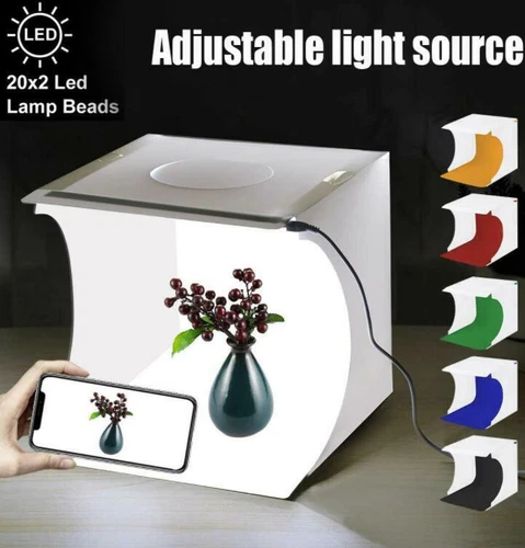 24" LED Photo Studio Light Box Portable Folding Photography Shooting Tent Kit - Bild 74 von 84