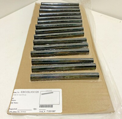 Ceramic Pencil Tile Subway Border 1/2 x6  Ebony Black Accessory 15 Pieces = 7.5 