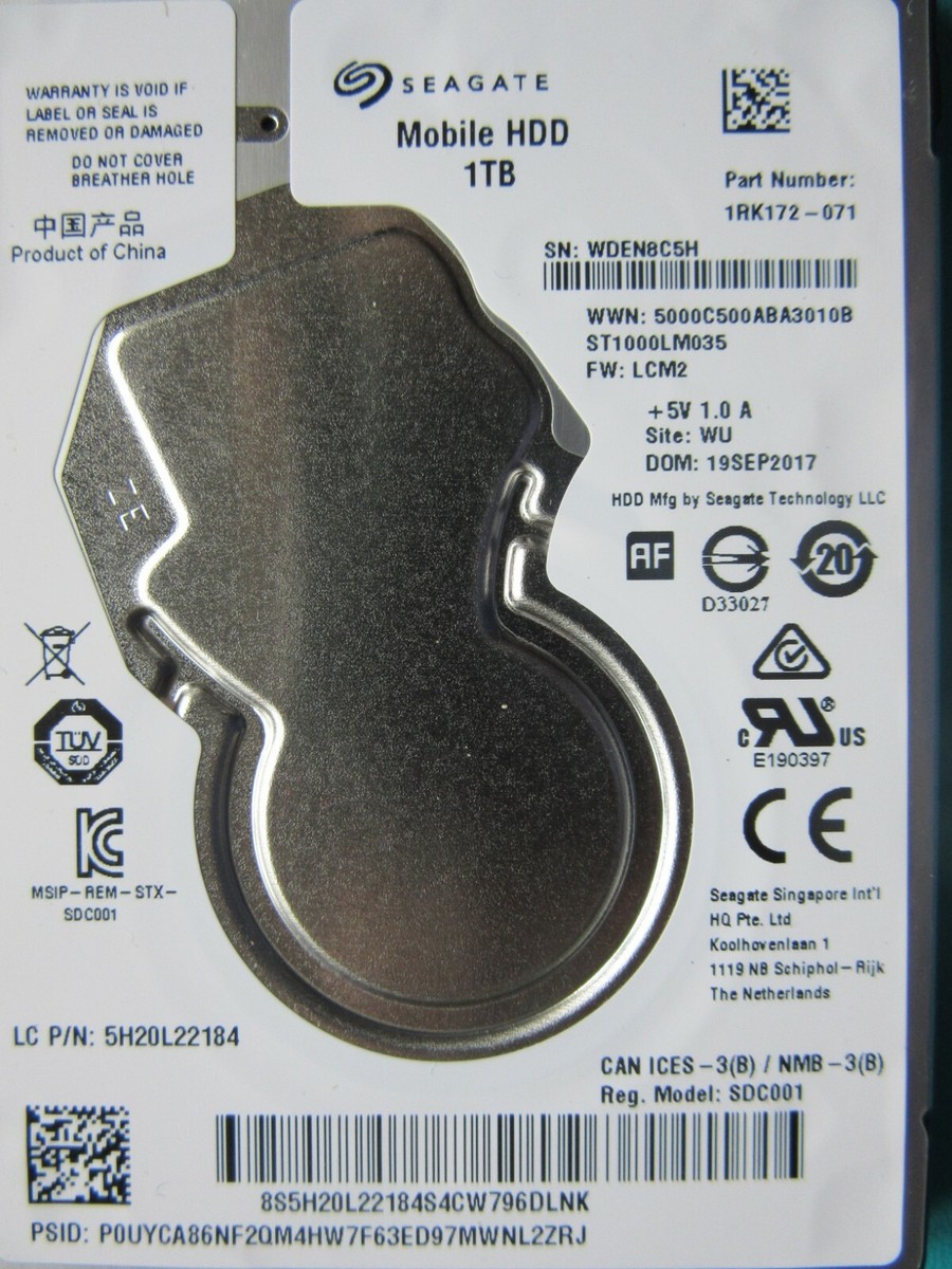 Seagate ST1000LM035 1RK172-071 HDD Hard Drive 1TB 2.5