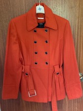 Star By Julien Macdonald Debenhams - Orange Wool Jacket Coat, Size 14 Worn Twice