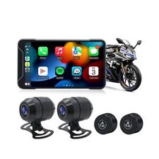 Geloo Motorcycle Dash Camera Support Wireless Apple Carplay & Android Auto, 1...