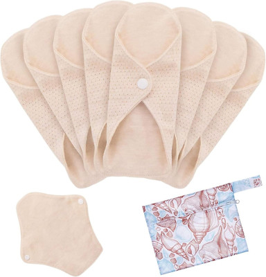 Wiederverwendbare Damenbinden Aus Bio-Baumwolle, 8 Stück Reusable Cotton Pads Wa