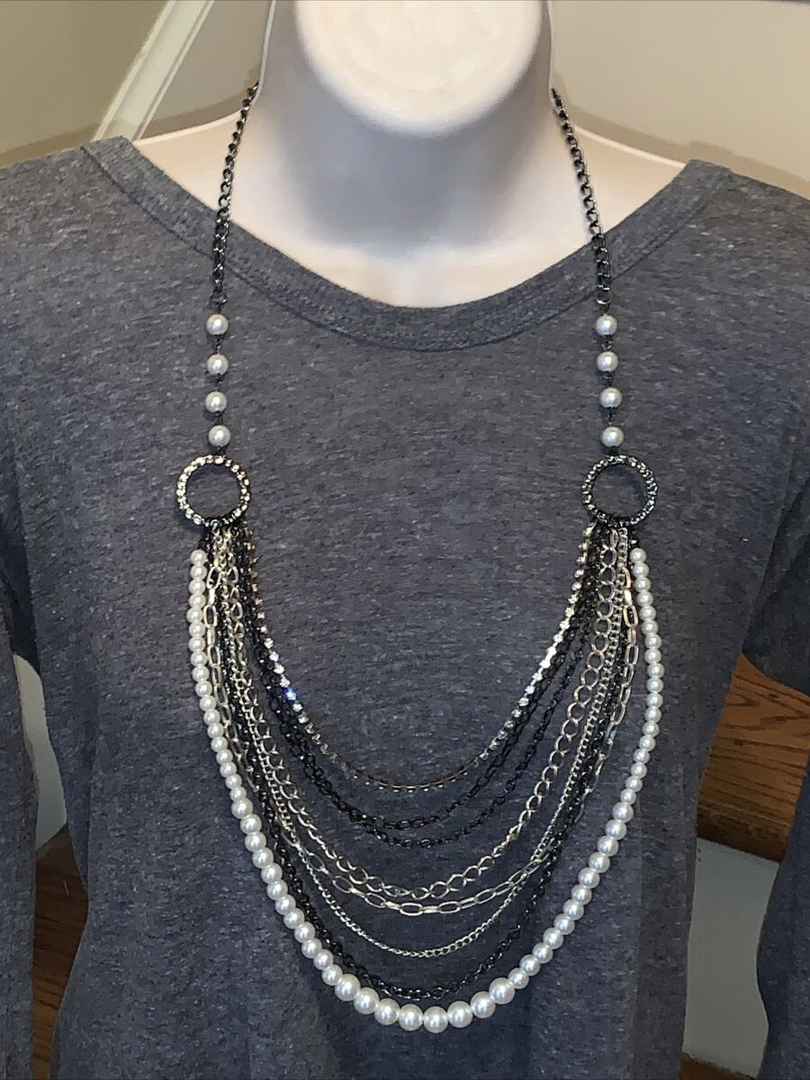 PAPARAZZI Zi Collection Black Gunmetal Pearl Silver Multi PAPARAZZI Zi Collection Black Gunmetal Pearl Silver Multi