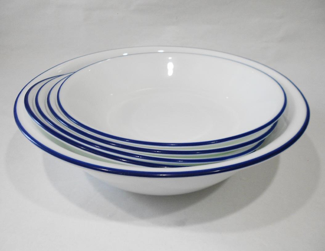 ️ 5pc Corelle PASTA MEAL BOWL SET Bright Blue 20oz Coupe & 2Qt