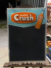 Vintage NOS Orange Crush Metal Menu Board Sign 27" x 19"