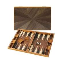 GSE Games & Sports Expert Premium Wooden Folding Inlay Backgammon Board Game ...