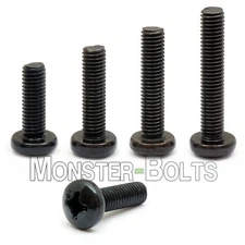M4 / 4mm Phillips Pan Head Machine Screws, Steel, Black Oxide, DIN 7985A Metric