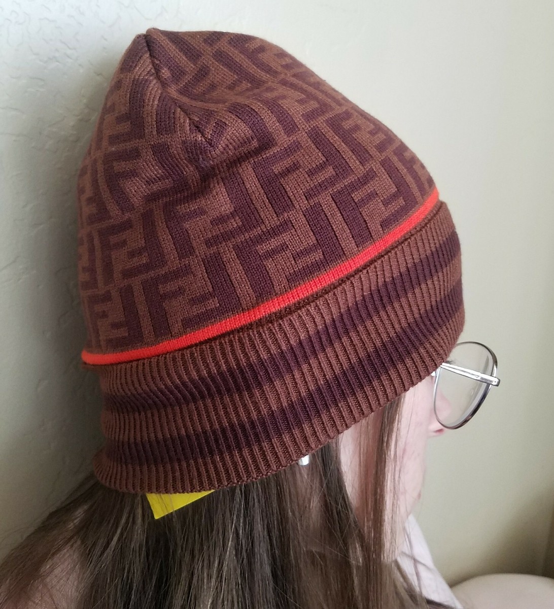 fendi beanie brown