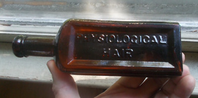 1860s DEEP AMBER APPLIED LIP DR.TEBBETT'S PHYSIOLOGICAL HAIR REGENERATOR NICE!