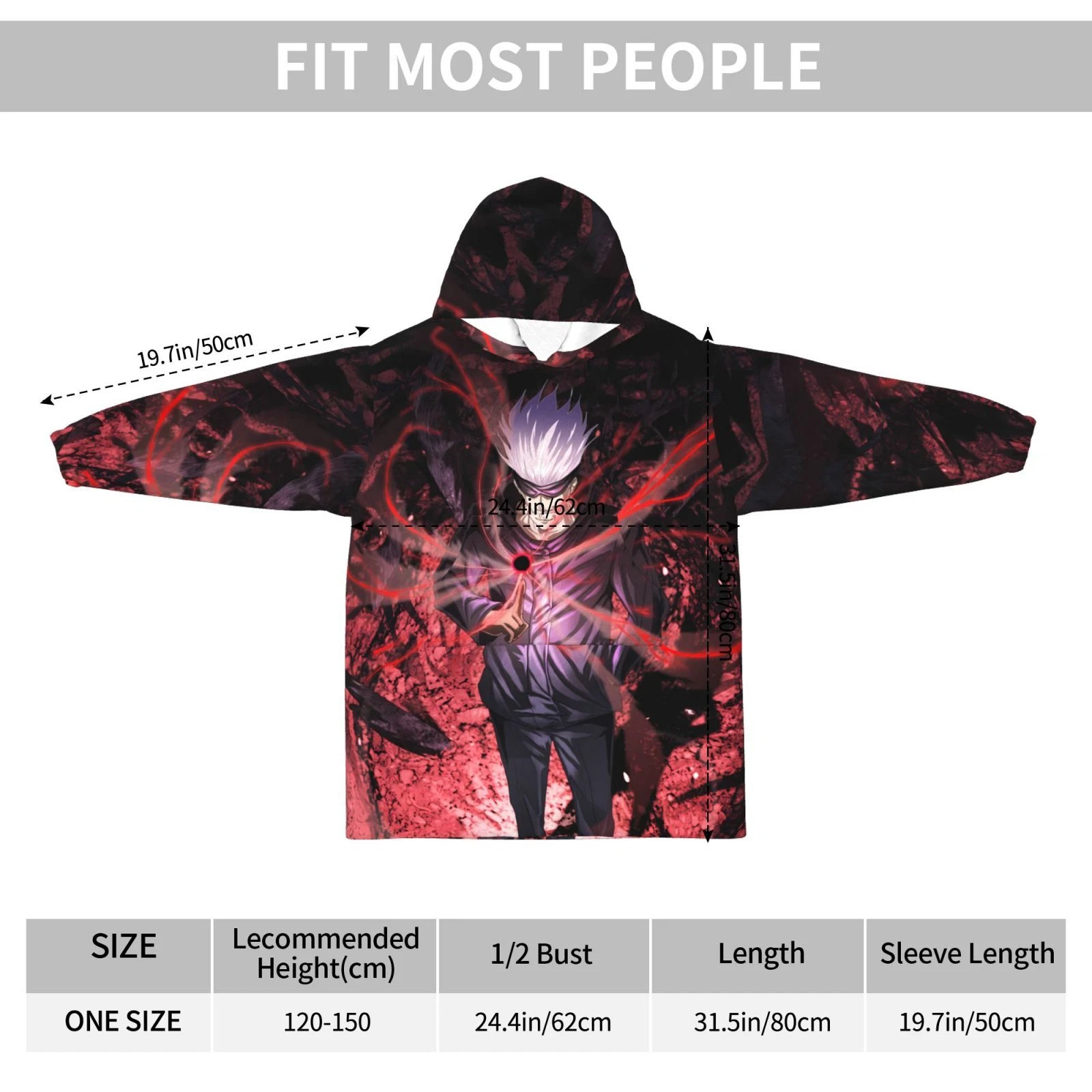 Jujutsu Satoru Gojo Oversized Blanket Hoodie