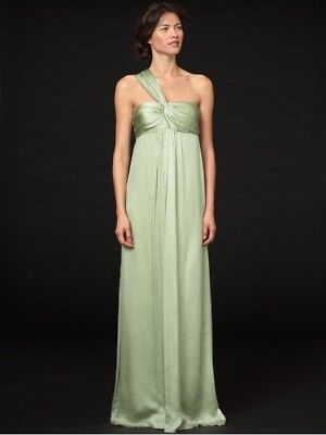 Banana Republic BR Monogram Twist One Shoulder Silk Maxi Dress Gown 8 $250  118604500083 | eBay
