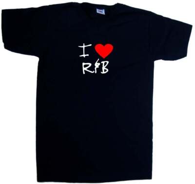 I Love Heart R&B T-Shirt mit V-Ausschnitt