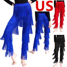 Women's Fringe Pants Ballroom Latin Tango Salsa Tango Pants Tassel Trousers